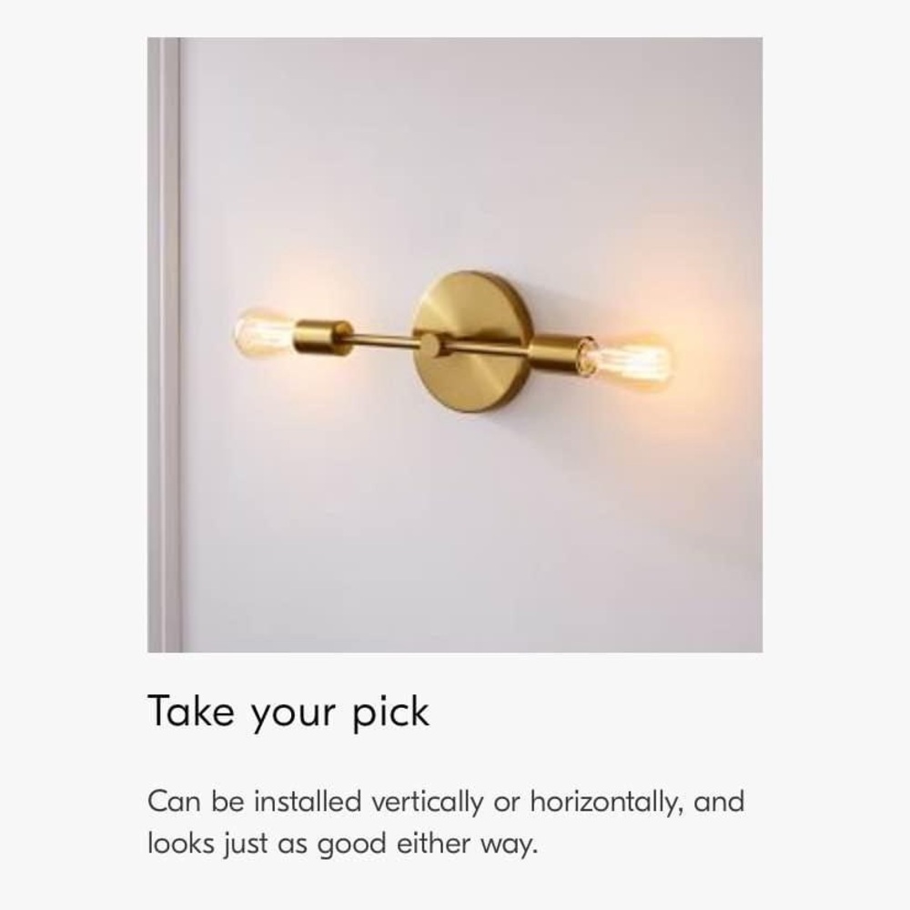 West Elm New In Box Mobile 2 light sconce damp antique brass